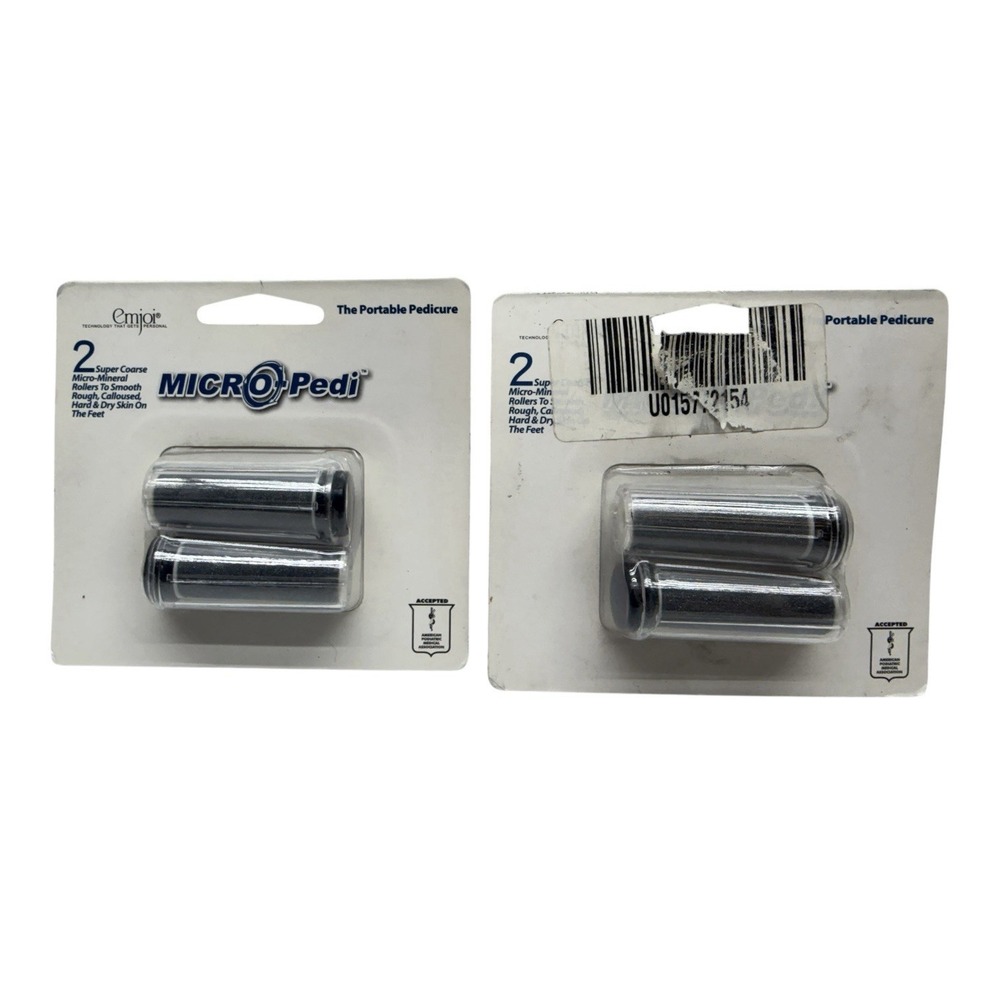 Micro Pedi Replacement Rollers 2-Pack Super Coarse Hard Dry Skin New Sealed